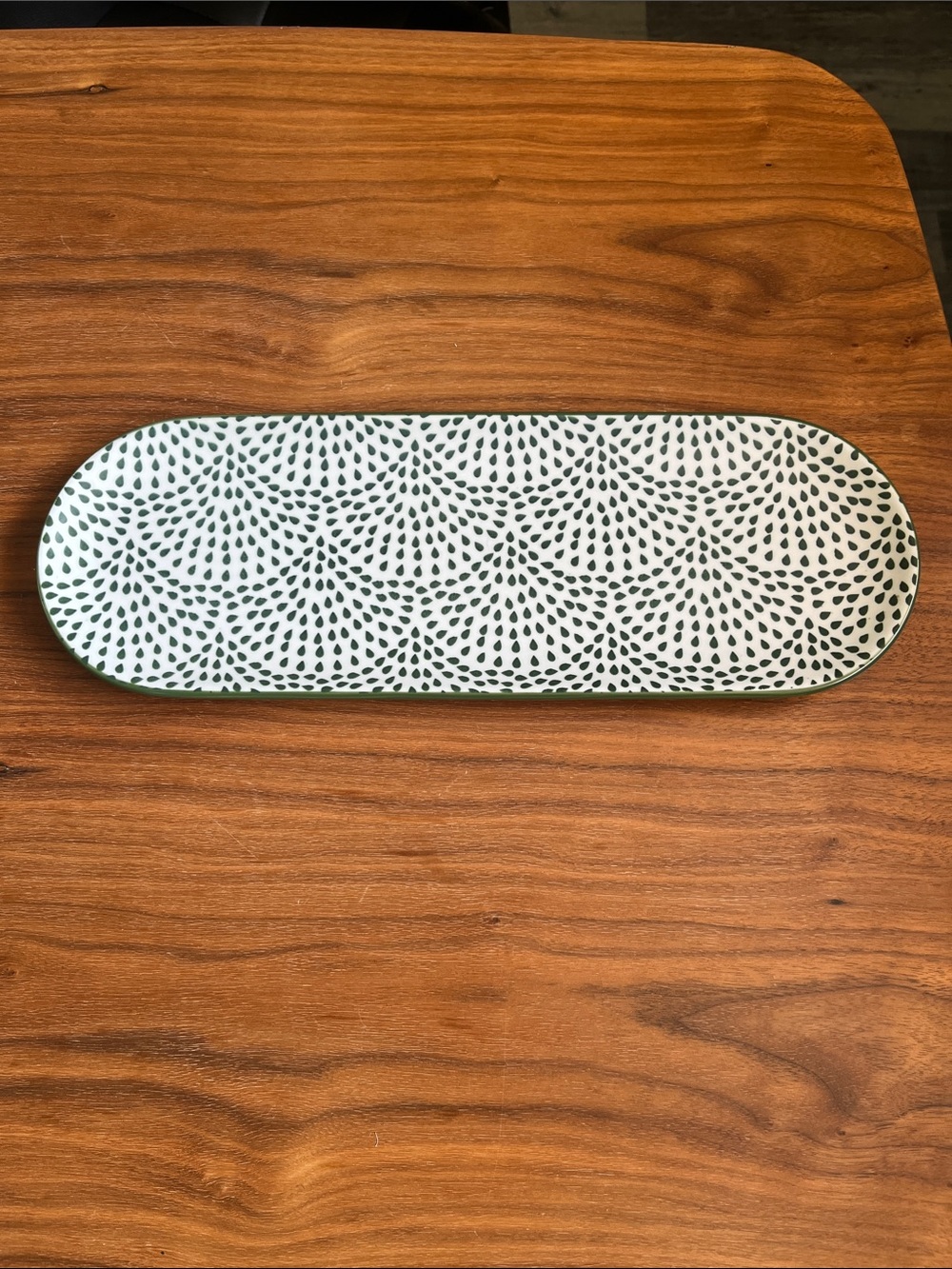 Green & White Stone Tray